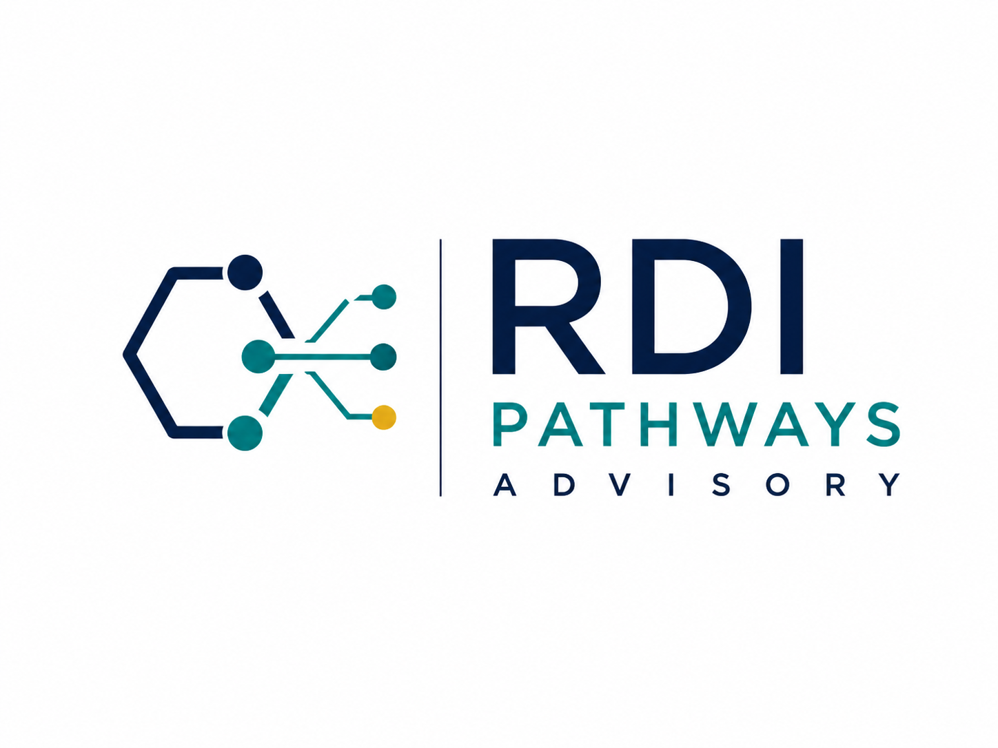 Navy, Green and Yellow logo for RDI Pathways Advisor